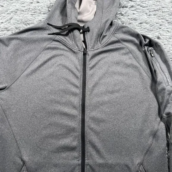 Hylete Jacket Extra Large Gray Hoodie Full Zip Athletic Workout Gym Pocket Mens - Picture 3 of 16